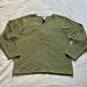 Jennifer Moore Sage V-Neck Sweater